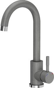 Miscelatore per lavello VBChome, grigio, girevole a 360°, con finitura in granito screziato. Rubinetto per cucina, miscelatore monocomando per lavello, ideale per cucine e bagni