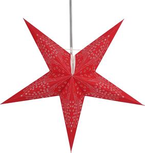 Stella pieghevole di carta illuminata dell'Avvento, stella di Natale 60 cm - Marinus rosso, decorazione della finestra a stella