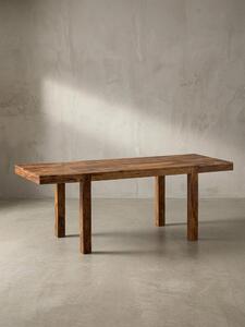 Tavolo da pranzo 120 - 200 cm in legno massello di sheesham senza tempo, tavolo da cucina allungabile, tavolo da pranzo grande rettangolare semplice, tavolo da pranzo in legno