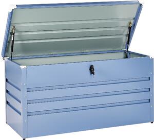BELIANI Contenitore da giardino in metallo blu 400L stile industriale da giardino