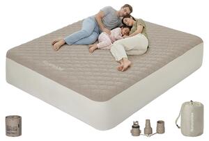 Materasso gonfiabile 205x185x30 cm con pompa, capacità di carico di 600 kg, adatto per 3 persone