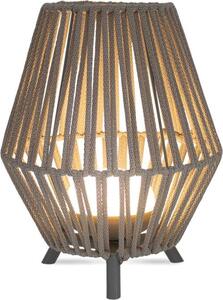 Lampada da tavolo a batteria con lampadina ricaricabile a LED 2700 K IP54 Treppiede Taupe Ø 25,5 cm H: 32,5 Lampada da esterno Lampada da tavolo Balcone esterno