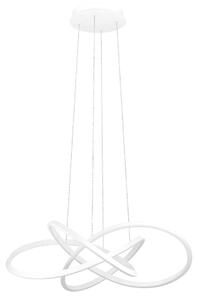 Lampada a sospensione design Riaza, colore bianco, diametro 90 cm, altezza regolabile