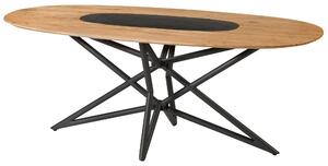 MASSIVMOEBEL24 | Tavolo da pranzo in legno di Acacia 200x100x76 Laccato naturale gambe incrociate