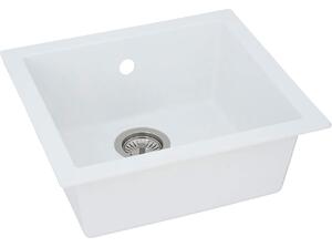 Lavello da incasso Ohio, qualità Mineralite, 50 x 44 cm, bianco