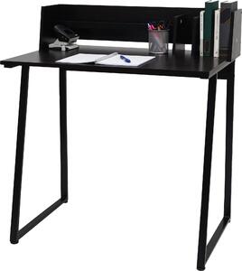 Scrivania HWC-K69, scrivania per computer portatile, 82x51cm Struttura 3D, metallo MDF ~ nero