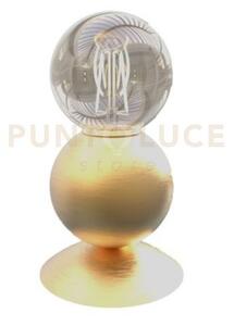 Melina-l os lampada da tavolo 1 luce sfera in metallo ottone spazzo