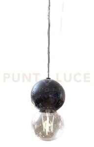 Melina-s1 np sospensione 1 luce con sfera nero perla e lampadina e2