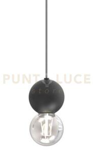 Melina-s1 n sospensione 1 luce con sfera nero opaco e lampadina e27