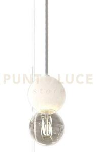 Melina-s1 b sospensione 1 luce con sfera bianco opaco e lampadina e
