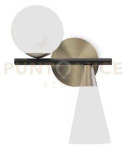 Mikado-a applique 2 luci struttura ottone spzzolato e vetro opale l