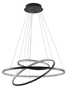 Lucande LED a sospensione Ezana, nero, metallo, Ø 80 cm