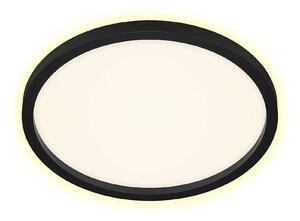 Plafoniera LED, retroilluminata, nera, rotonda, P 42,5 cm