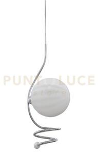 Milu'-c sospensione 1 luce sferica satinata struttura cromo senza b