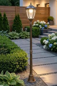 Lanterna da giardino a energia solare classica 175 cm lampada solare da esterno luce da piedistallo senza fili duo colore bianco caldo e bianco freddo