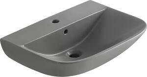 Lavabo Sanicomfort Rivo da 60 cm, grigio chiaro opaco, lavabo sospeso in Vetroceramica