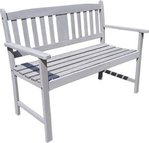Panca da giardino Garden Pleasure a 2 posti L 110 x P 56,5 x H 86 cm, in legno di eucalipto, laccato grigio