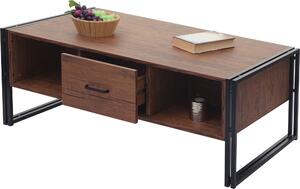 Tavolino MCW-A27b, tavolino da salotto, struttura 3D, 45x110x60 cm, MVG, metallo ~ effetto rovere selvatico