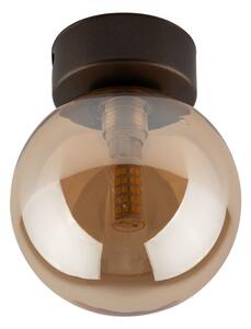 Plafoniera in metallo vetro fumé Ø 12 cm marrone ambra G9 rotonda moderna
