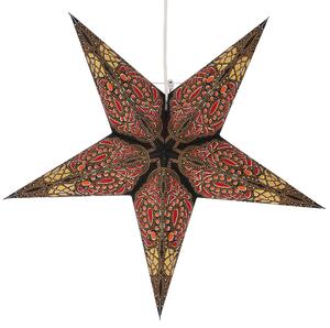 Stella pieghevole di carta illuminata dell'Avvento, stella di Natale 60 cm - Sunda nero-arancio, multicolore, decorazione della finestra a stella