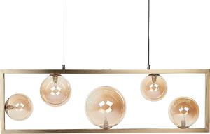 BELIANI Lampada a sospensione a 5 luci in metallo ottone struttura rettangolare glamour design industriale soggiorno sala da pranzo
