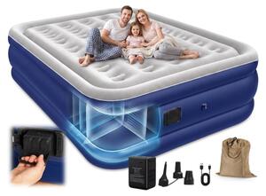 Letto gonfiabile per 2 persone, dimensioni 200x152x40 cm, con pompa rimovibile, capacità massima 450 kg