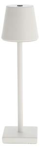 Lampada da tavolo a LED, bianca, con dimmer touch, alimentata a batteria, con porta USB, altezza 38 cm
