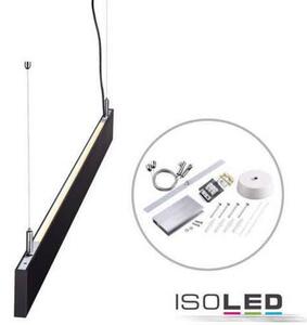 Lampada a sospensione LED Linear Up&Down 1200, 40W, prismatica, lineare e collegabile a 90°, nero, bianco caldo