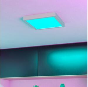 Eglo 901378 -LED RGBW dimmerabile, plafoniera con vetro fumé FUEVA-Z LED/10,5W/230V 22x22cm IP44 bianco