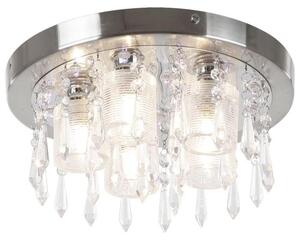 Lampada a soffitto in cromo e acrilico trasparente, modello SPECTRUM