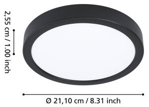 Eglo 901372 - LED RGBW dimmerabile, plafoniera con vetro fumé FUEVA-Z LED/11,2W/230V 21,1cm IP44 nero
