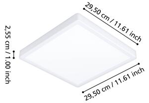 Eglo 901379 - LED RGBW dimmerabile, plafoniera fumé FUEVA-Z LED/13,5W/230V 29,5cm IP44 bianca