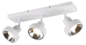 Plafoniera, 3 fiamme, faretti flessibili, bianco opaco, L 44cm