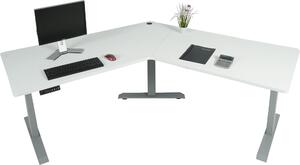 Scrivania MCW-D40, scrivania per computer, regolabile elettricamente in altezza a 120° ~ bianco, grigio
