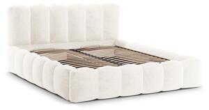 Letto matrimoniale imbottito color crema con spazio contenitivo e rete 180x200 cm Lupine - Micadoni Home