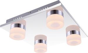 Lampada a sospensione Globo, modello Dl, finitura cromata, 4 luci LED, codice prodotto 42504-4