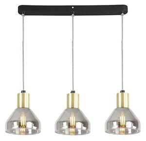 Candellux Lampadario a sospensione nero e oro Gregory per lampadina 3x E14 33-79008