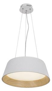 Candellux Apparecchio a sospensione LED bianco Umbria con decoro in legno 24W 31-24176