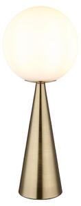 Lampada da tavolo, color ottone, sfera in vetro, metallo, H 49,5 cm