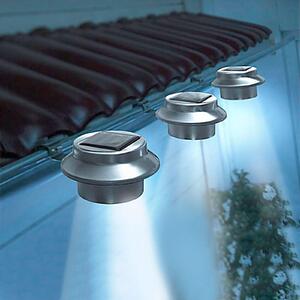 LED grondaia luci set di 3 acciaio inox recinzione luci sentiero luci solari