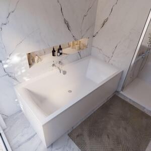 Vasca da bagno a forma di corpo Schulte modello Onda, acrilico sanitario bianco, 190x90 cm, altezza 58 cm, incl. set di supporti per vasca in schiuma rigida + scarico e troppopieno