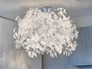 Grande e insolita plafoniera LED Ø70cm con paralume a foglia, soggiorno