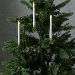 Candele LED per albero con supporto dorato - senza fili - telecomando - per uso interno - set da 10