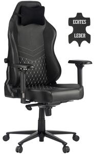 Sedia da gioco in vera pelle ZEN SAGA, fino a 130 kg, nera