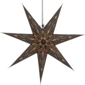 Stella pieghevole di carta illuminata dell'Avvento, stella di Natale 60 cm - Luminea Black, Nero, Stella decorazione finestra