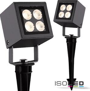 Faretto LED per esterni Cube IP65, 4x2W CREE, antracite, bianco caldo