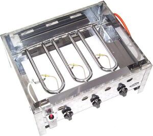 55510 GRIGLIA A GAS IN ACCIAIO INOX 10 kW, 3 fuochi, SET GRIGLIA A GAS, GRIGLIA, BARBECUE, CARRELLO PER GRIGLIATA, PADELLA, SET 1