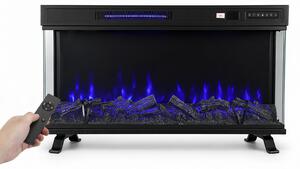 Ikodm, caminetto elettrico da 36 pollici, 1800 W, con vetro panoramico su 3 lati e connessione Wi-Fi
