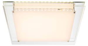 Lampada da soffitto a LED, finitura nichel opaco, vetro trasparente, dimmerabile, lunghezza 50 cm
