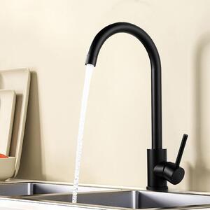 Rubinetto da cucina nero, girevole a 360°